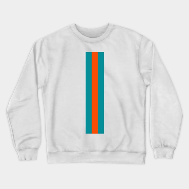 Retro American Football Stripes Miami Teal Orange Crewneck Sweatshirt by Culture-Factory